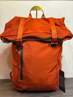 Fabletics The Only Backpack Orange NWT Multi Pocket Laptop Backpack